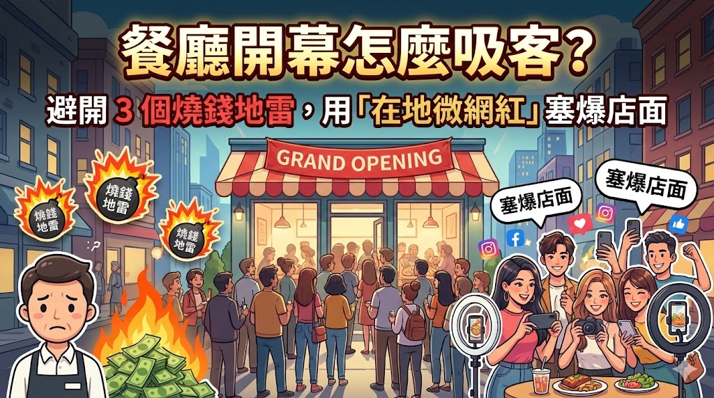 餐廳開幕怎麼吸客？避開 3 個燒錢地雷，用「在地微網紅」塞爆店面