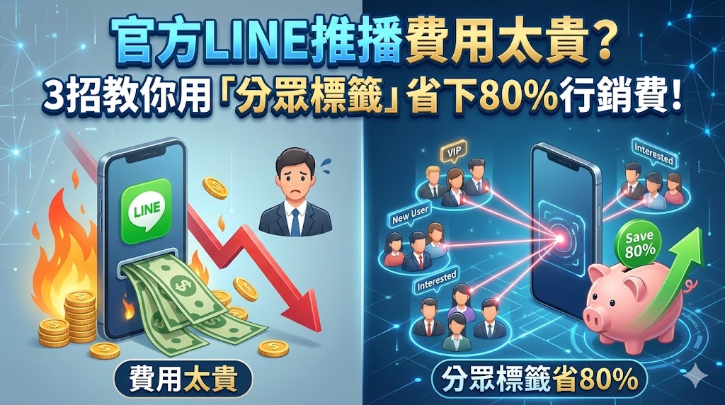 官方 LINE 推播費用太貴？3 招教你用「分眾標籤」省下 80% 行銷費！