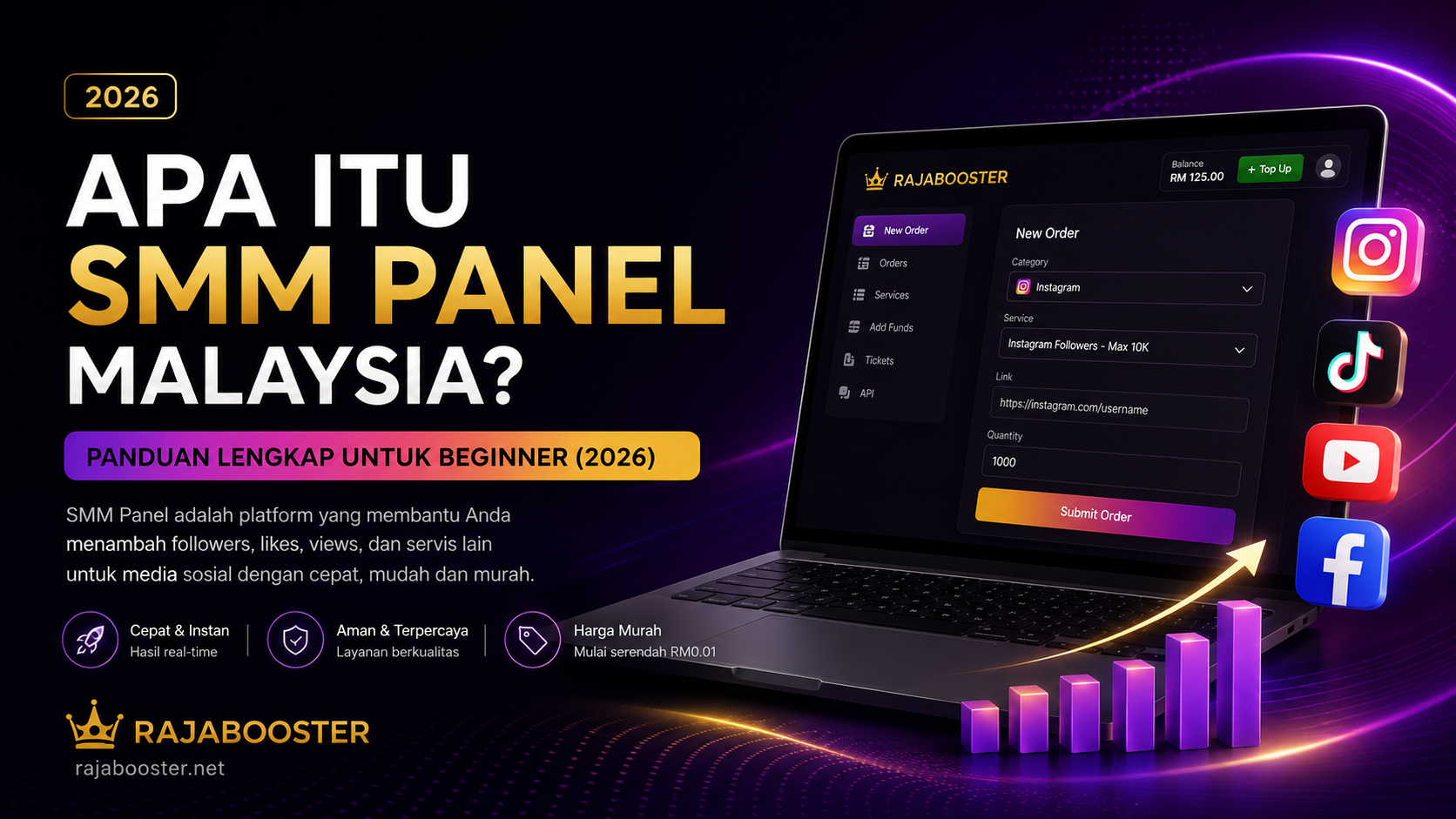 RajaBooster panduan SMM Panel Malaysia untuk beginner 2026