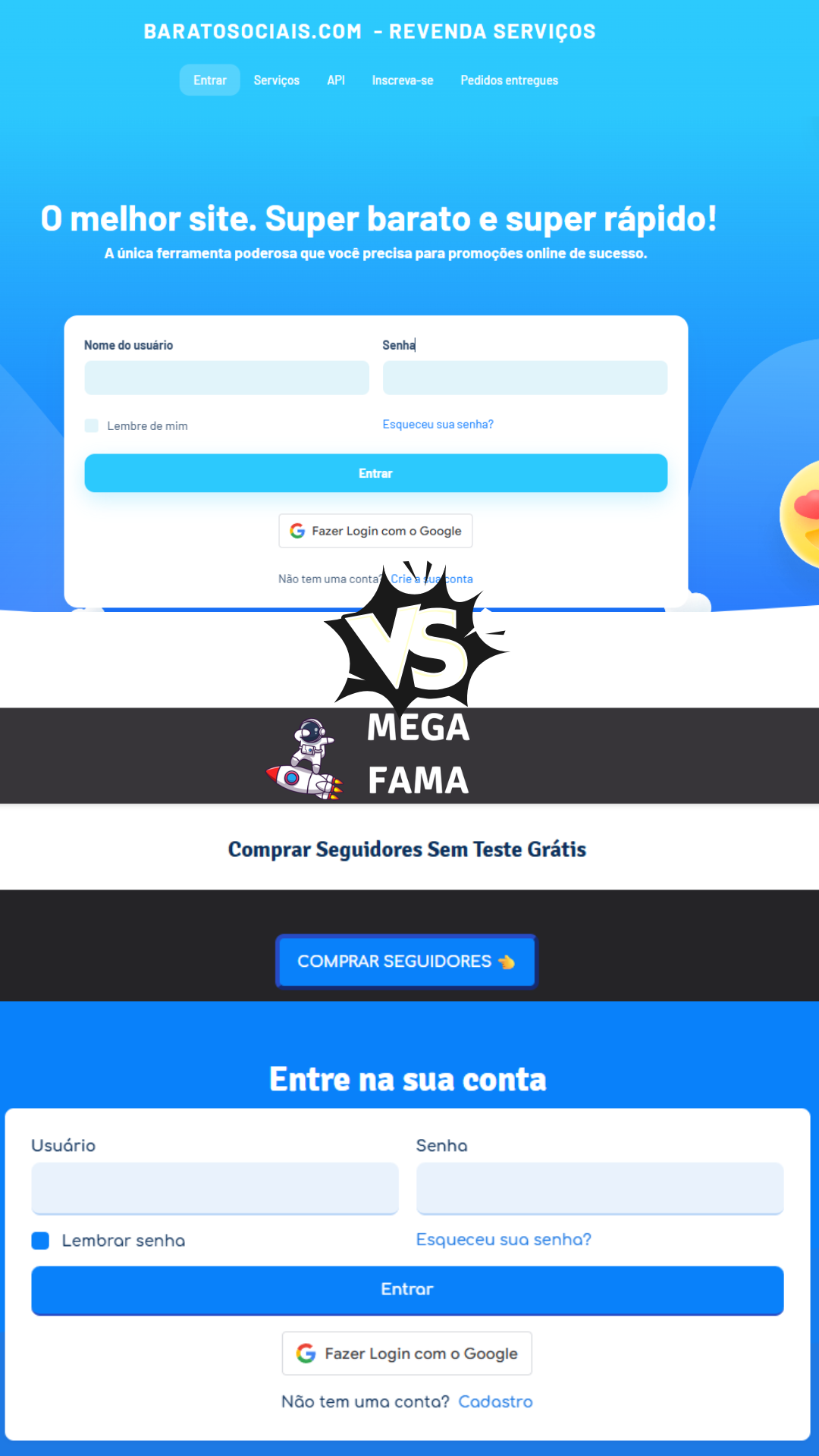 Barato Sociais VS Mega Fama Barato Sociais VS Mega Fama