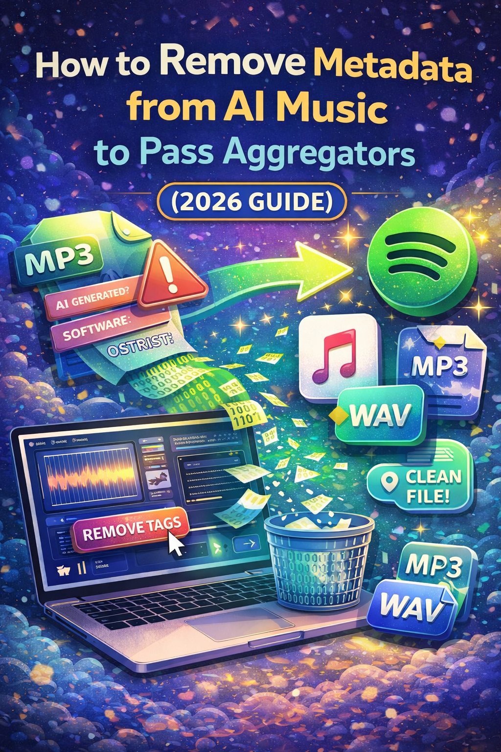 how to remove metadata from ai music for spotify upload