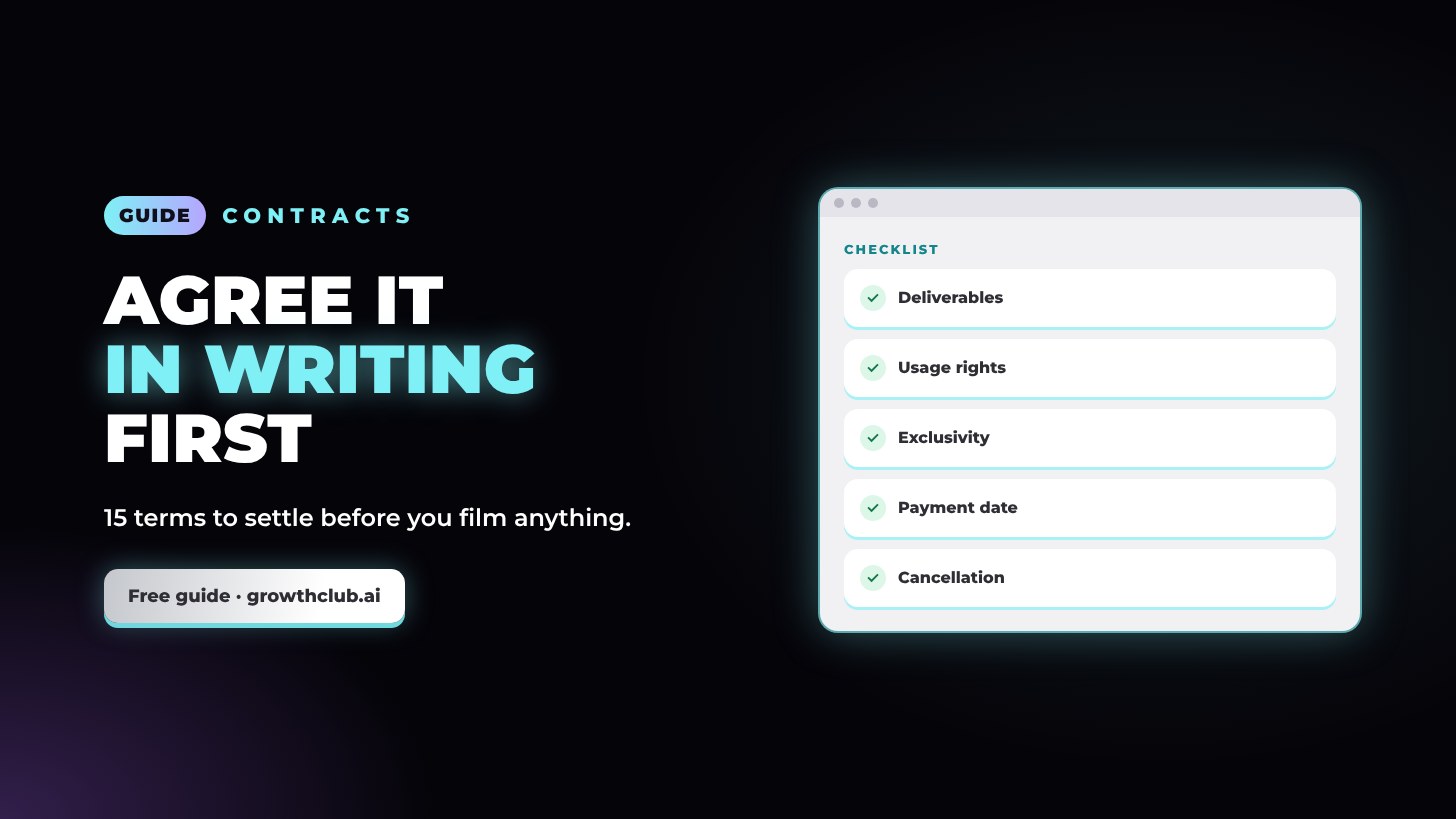 Influencer contract checklist: what to agree before you post