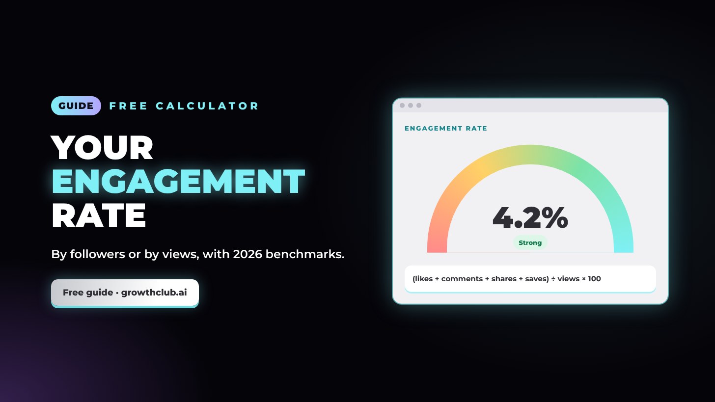 Engagement rate calculator (Instagram, TikTok, YouTube) and what's a good rate