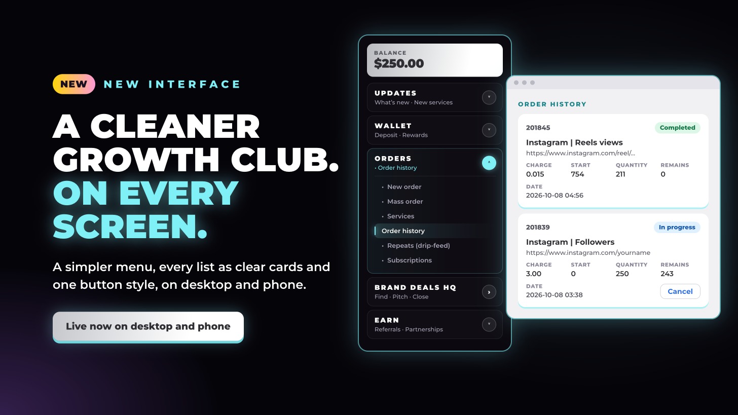 The new Growth Club interface: cleaner on every screen