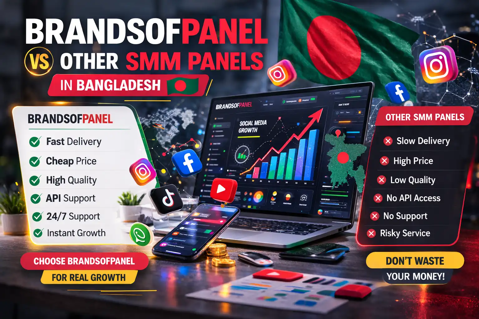 BrandsofPanel vs Other SMM Panels In Bangladesh