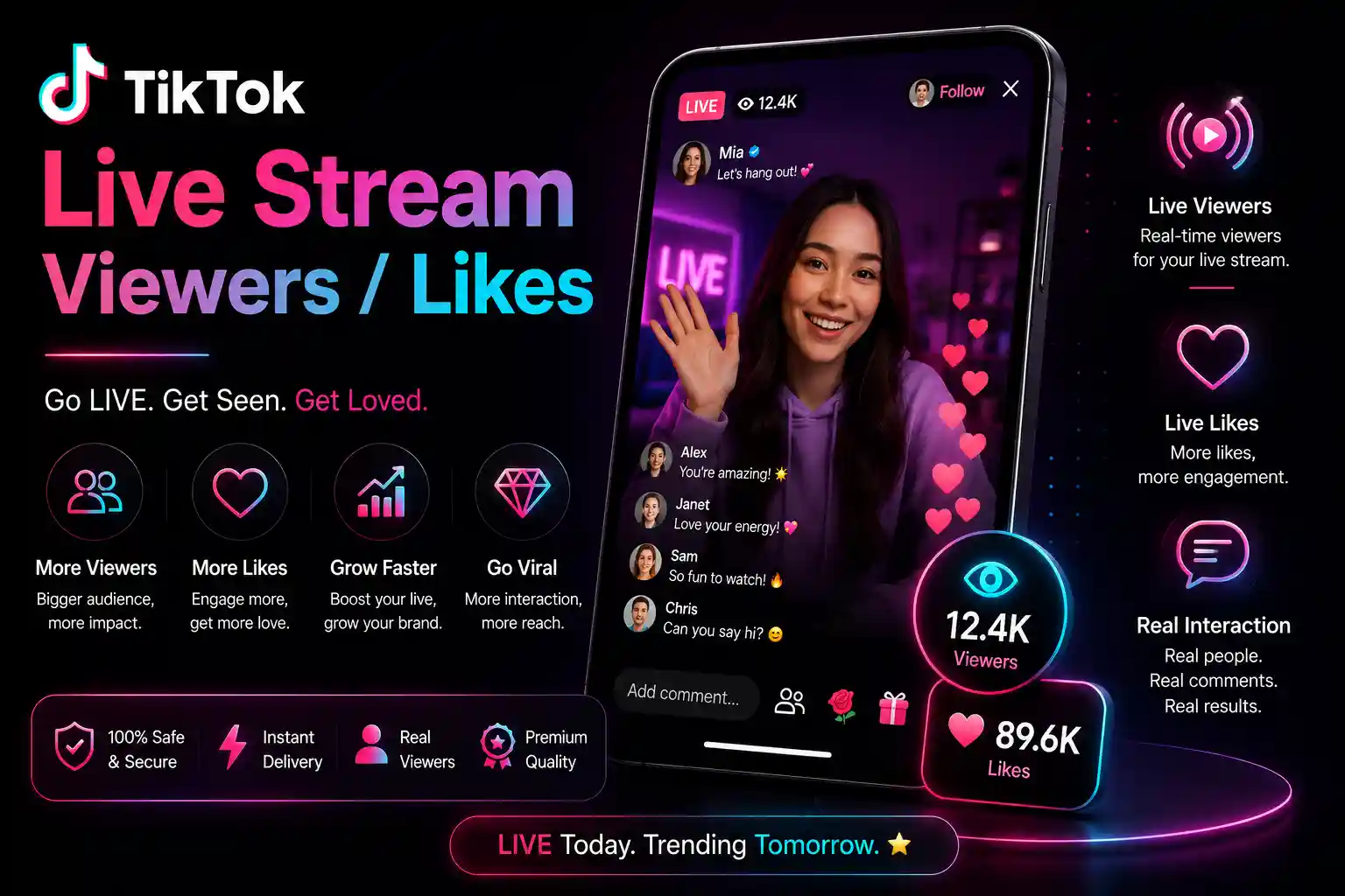 TikTok Live Stream Viewers/Likes SMM Panel 