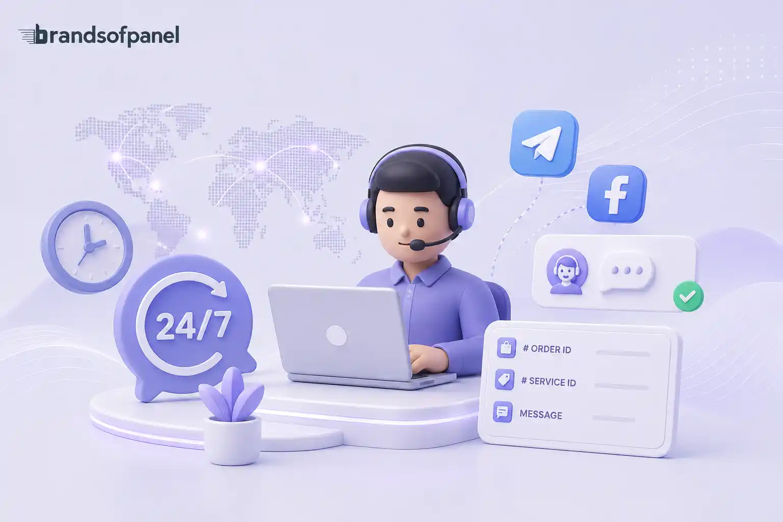 BrandsOfPanel 24 hour customer support through Telegram and Facebook for order and service assistance
