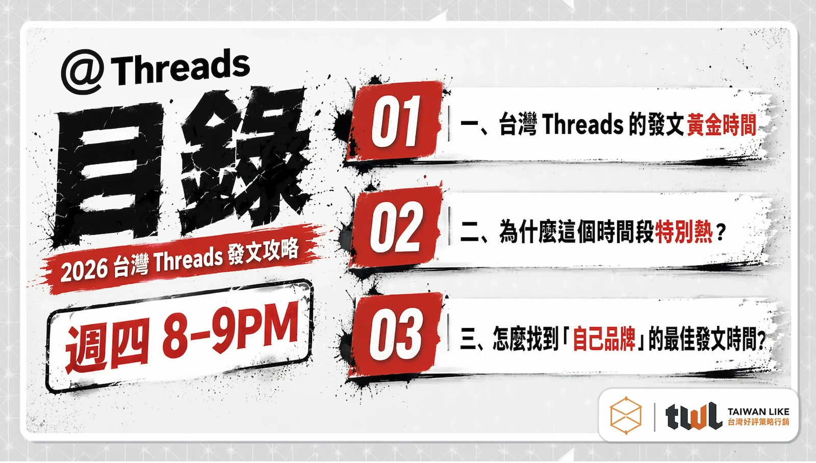 Threads 最佳發文時間圖表目錄