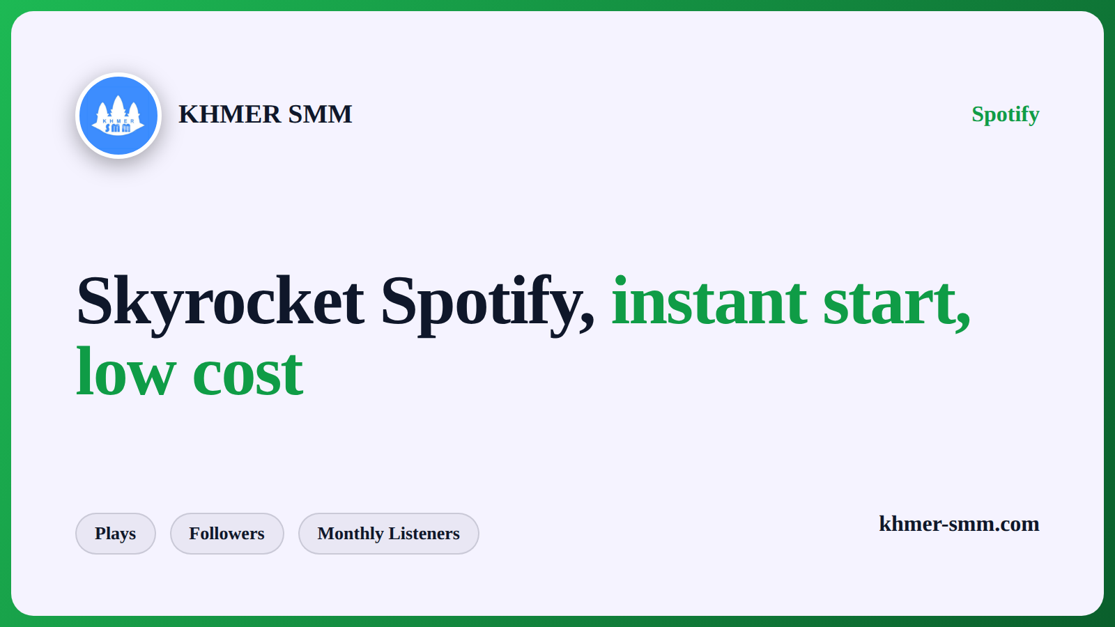 Boost Spotify Followers Effortlessly with Khmer Smm Panel