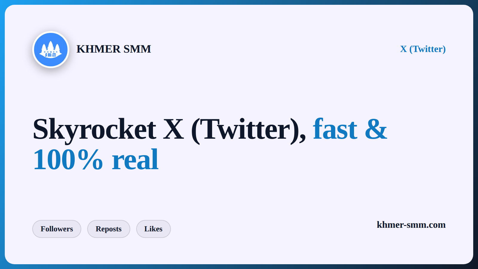 Palakihin ang Twitter Followers gamit ang Khmer Smm Panel