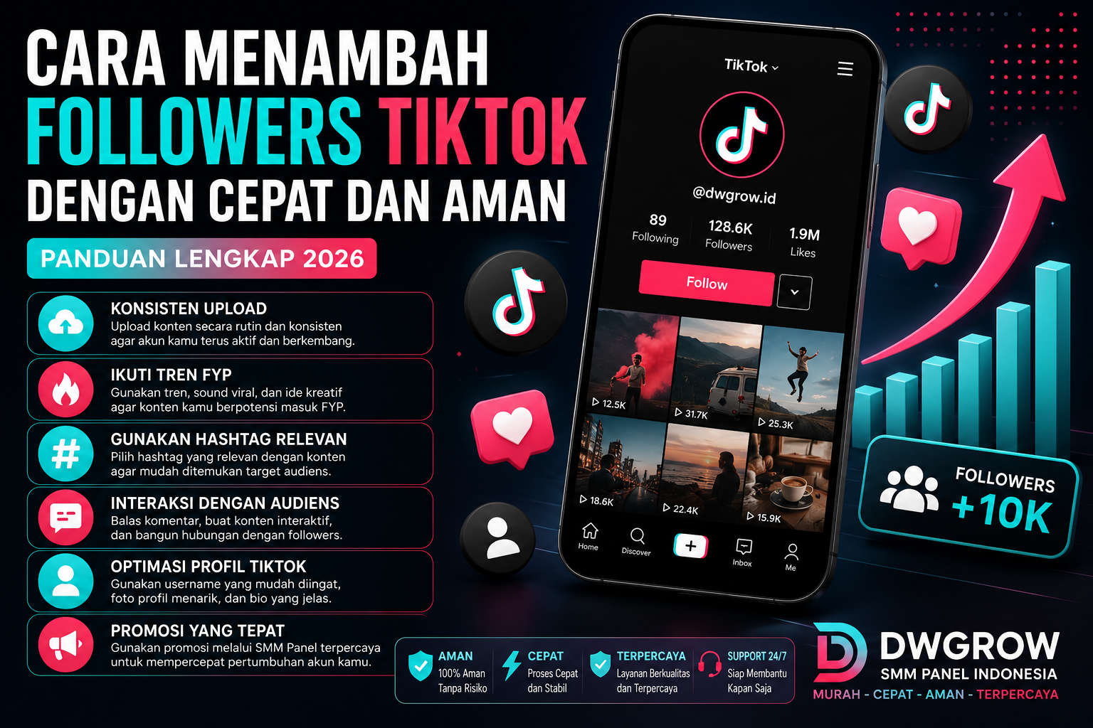 Cara menambah followers TikTok dengan cepat dan aman menggunakan strategi konten dan promosi yang tepat