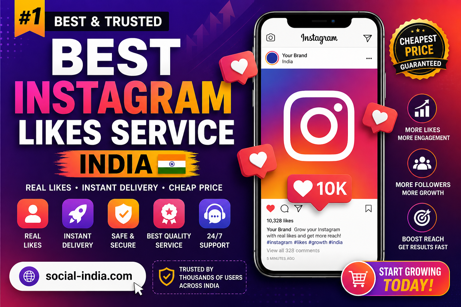 best instagram likes service india