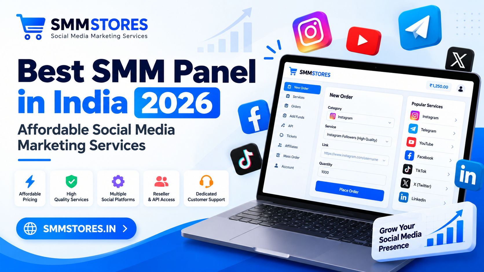 Best SMM Panel in India 2026 - SMMStores Social Media Marketing Services