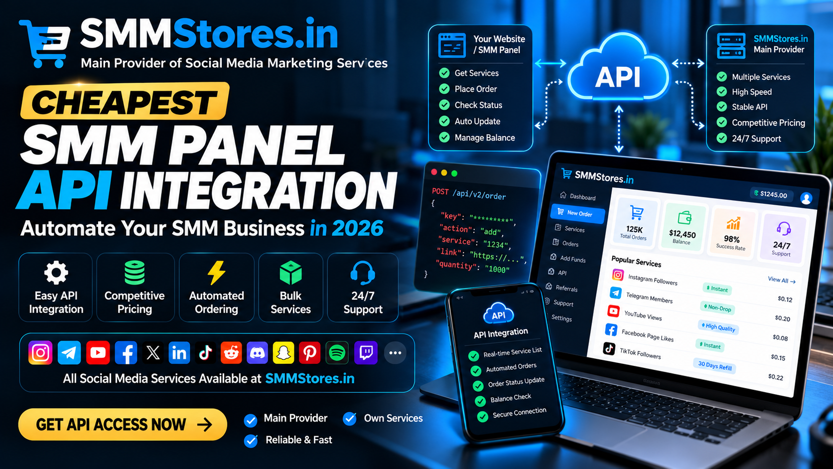 SMMStores.in SMM Panel API Integration 2026 – Automated SMM Orders, Wholesale Services and Reseller Solutions