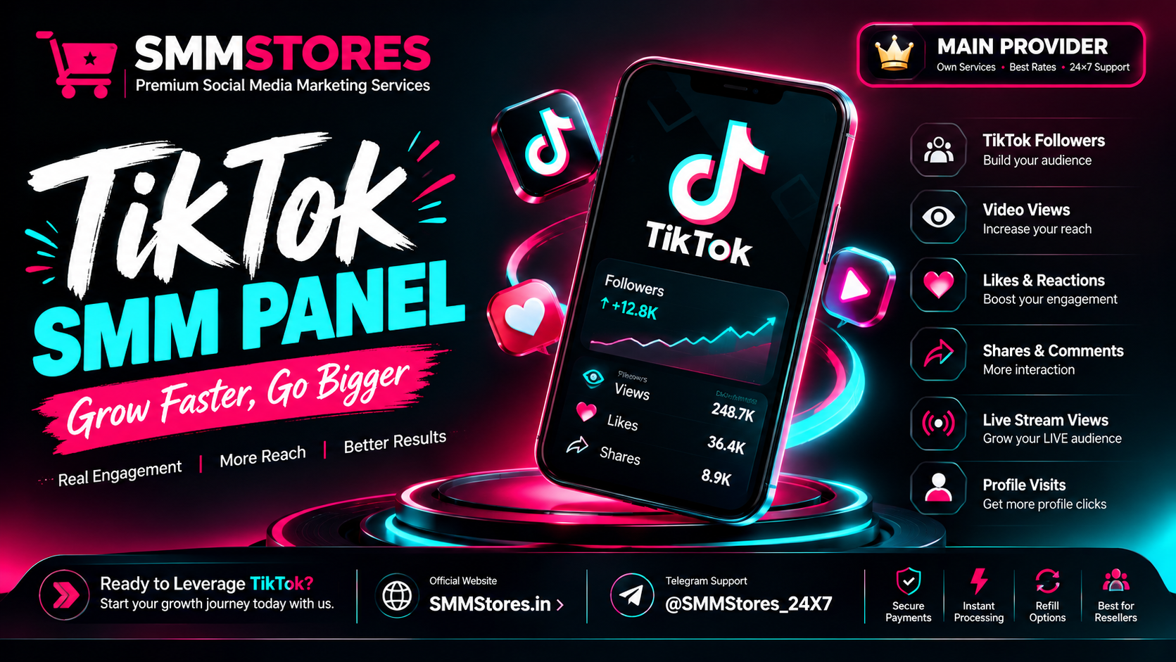 TikTok SMM Panel 2026 – TikTok Followers, Video Views, Likes, Shares and Reseller Services by SMMStores