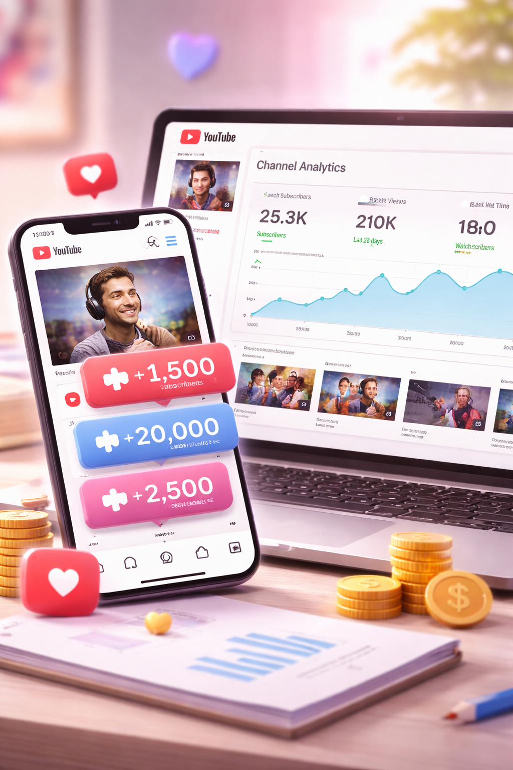 YouTube views and subscribers growth using SMM panel