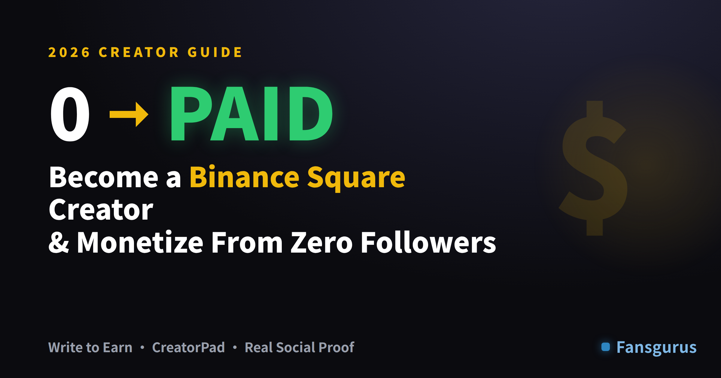 Binance Square Creator Monetization: How to Earn From Zero Followers in 2026