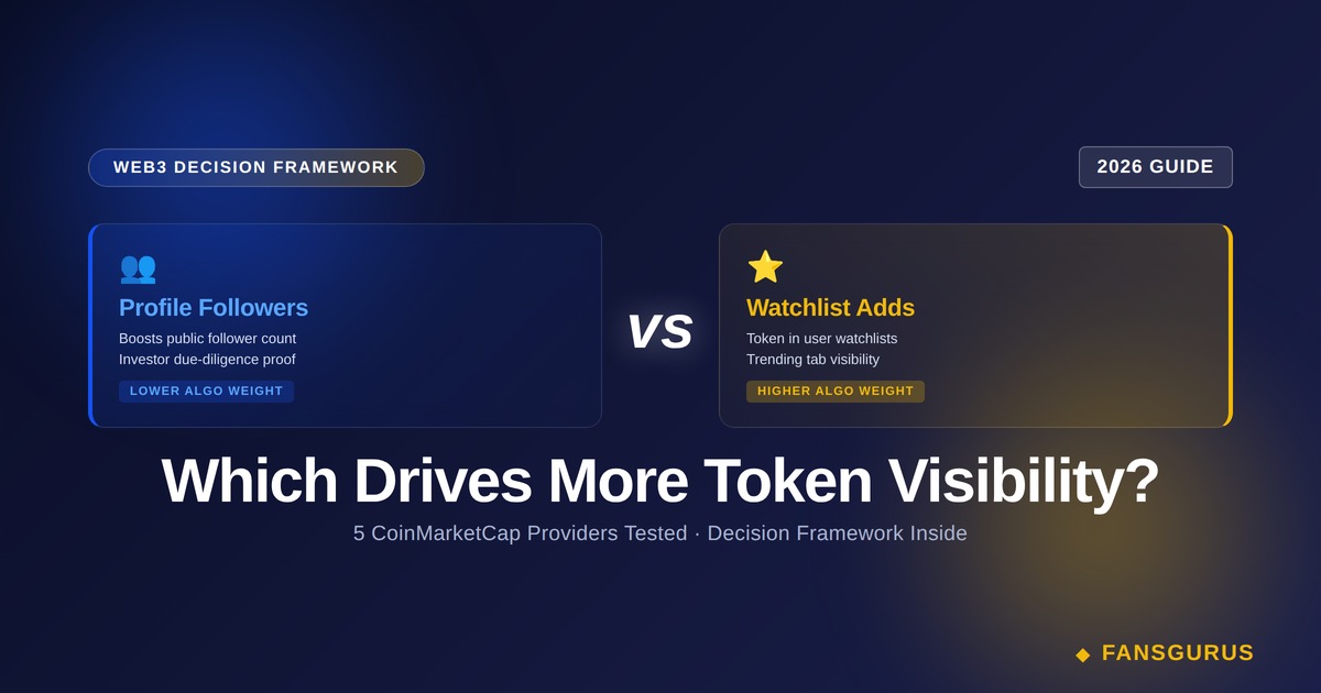 CMC粉丝 vs Watchlist：哪个更能推动代币曝光（2026 决策指南）