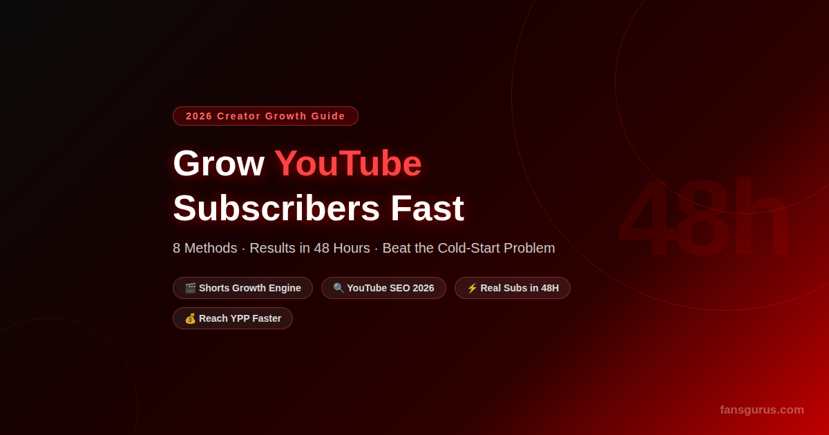 2026年最快提升YouTube频道订阅量的方法 Fansgurus｜48小时见效