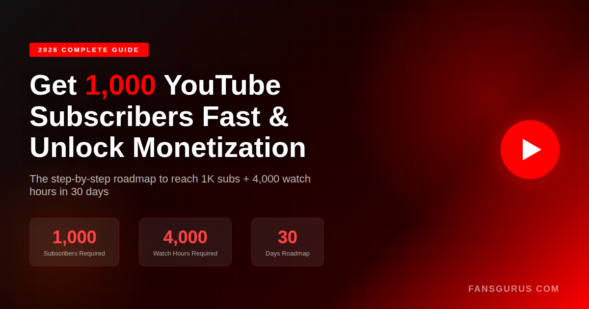 How to Get 1000 YouTube Subscribers Fast and Unlock Monetization (2026)