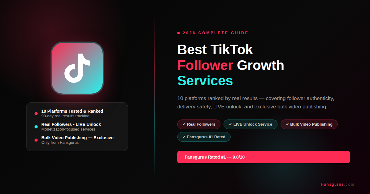 Best TikTok Follower Growth Services in 2026: 10 Platforms Ranked by Real Results