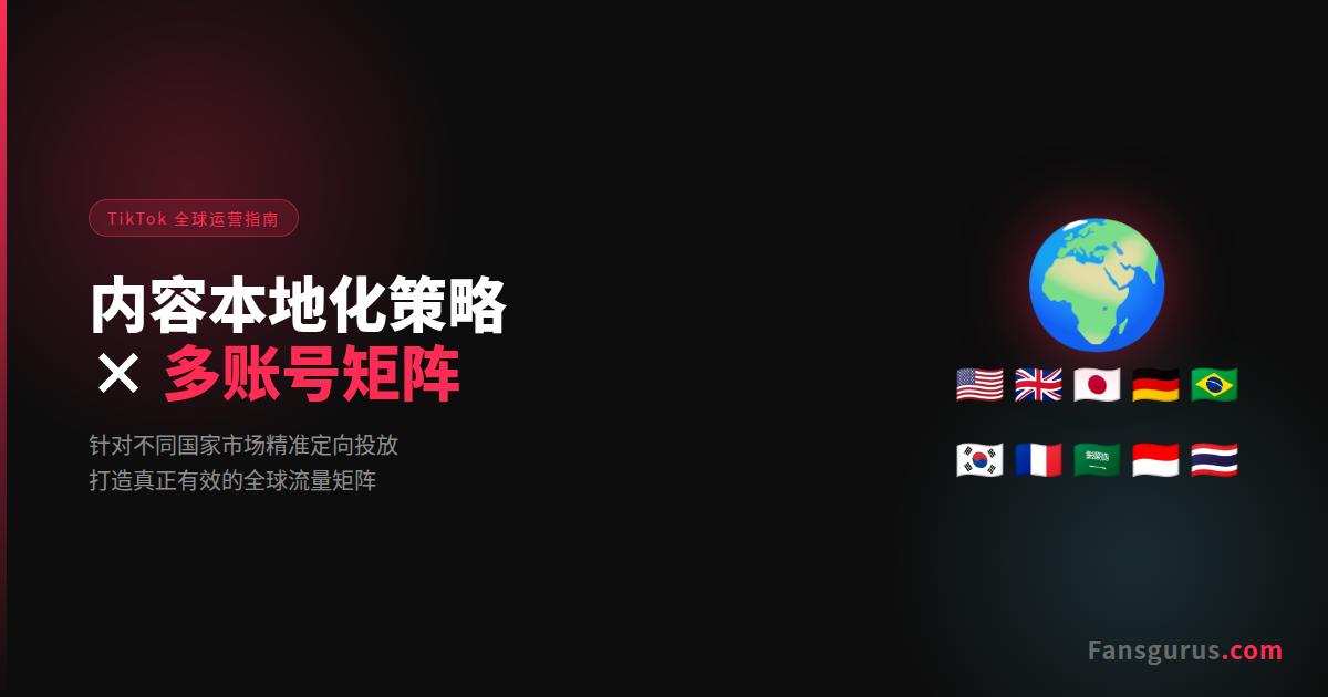 TikTok Content Localization Strategy | How to Build a Multi-Account Matrix Across Different Country Markets