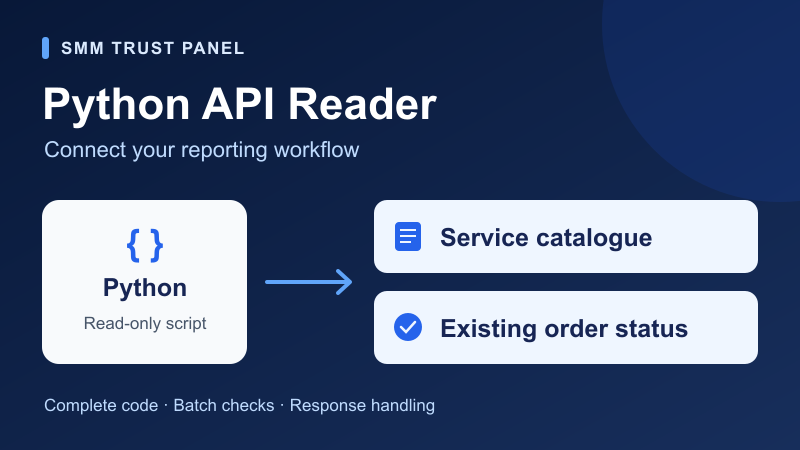 SMM Panel API Python Tutorial: Read Services and Order Status
