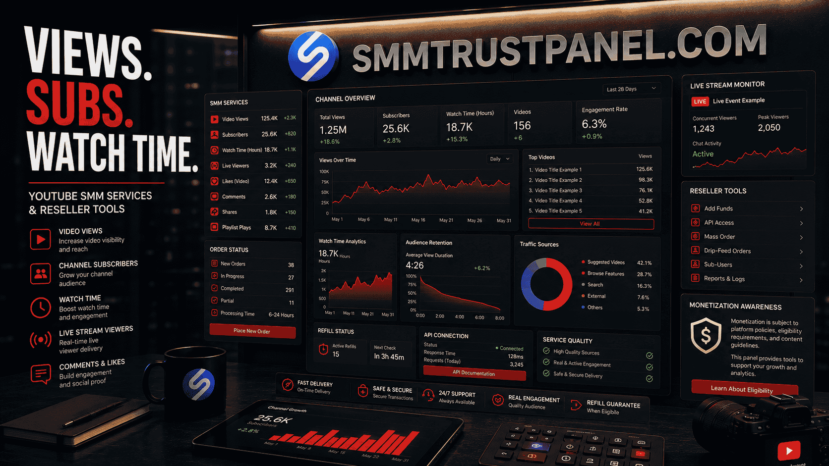 YouTube SMM Panel Guide: Views, Subscribers, Watch Time and Monetization