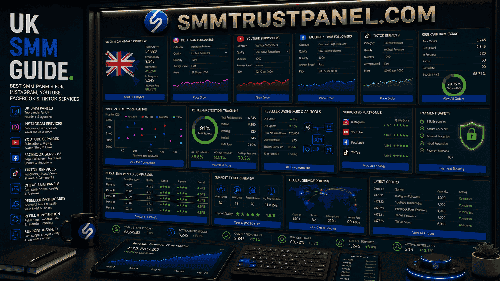 UK SMM Panel Guide for Instagram, YouTube, Facebook and TikTok Services