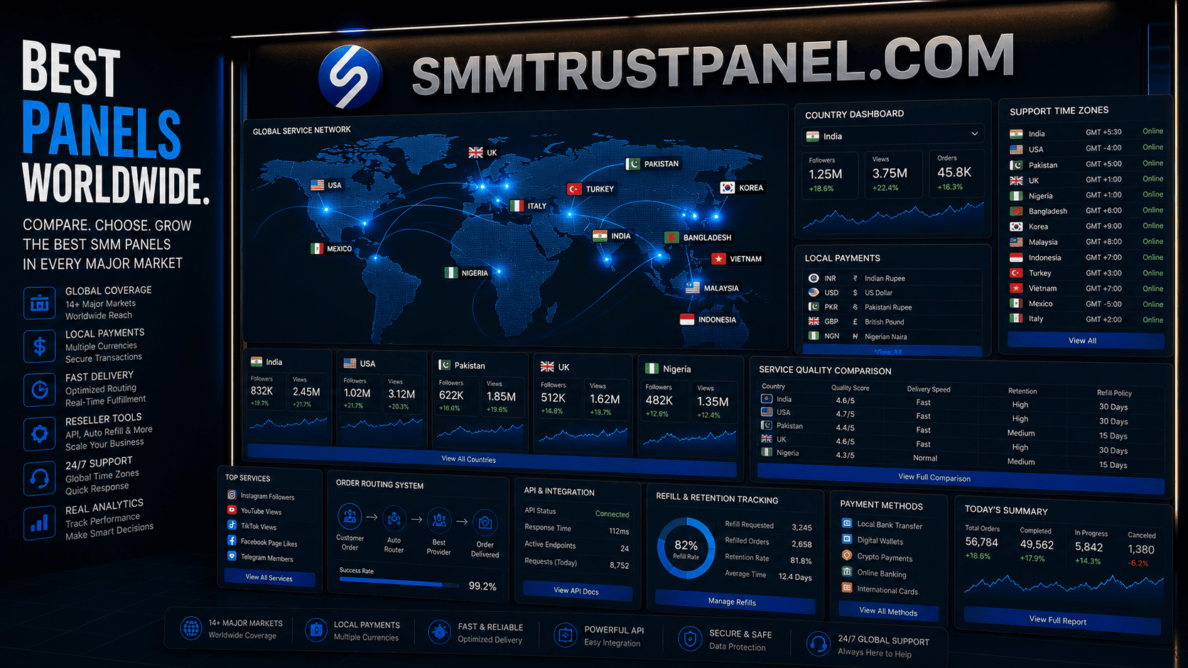 Best SMM Panels by Country: India, USA, Pakistan, UK and More
