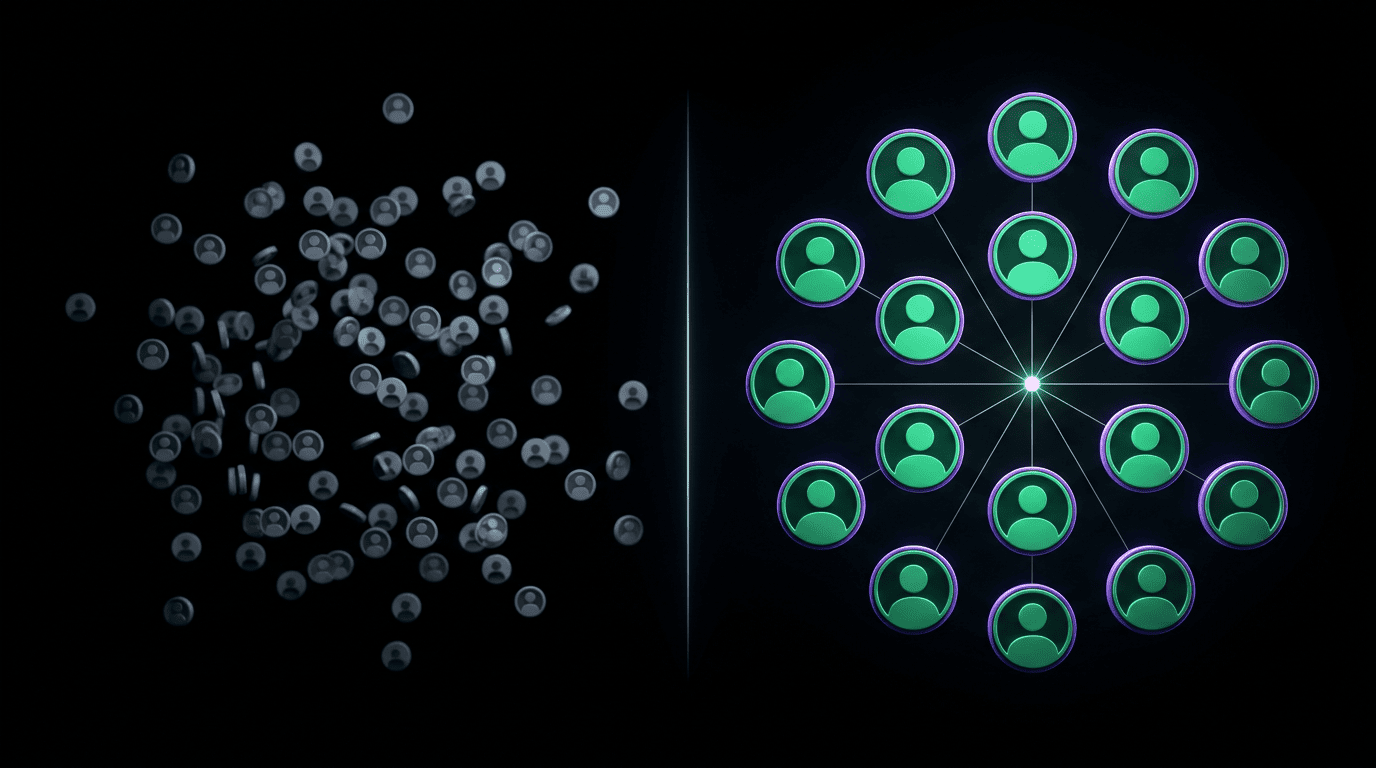 Comparison between scattered global audience and focused targeted audience