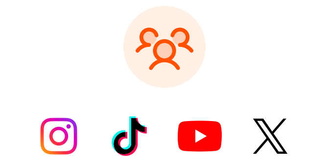 Social media: Instagram, TikTok, YouTube and X