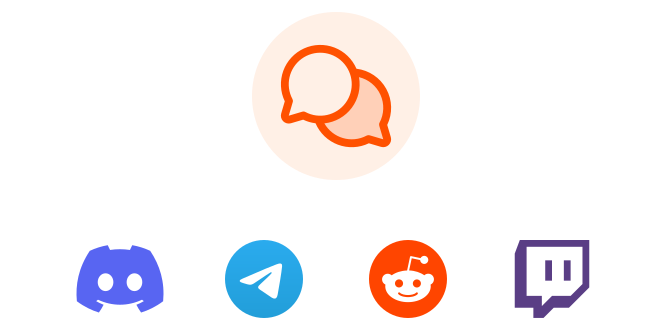 Communities: Discord, Telegram, Reddit and Twitch