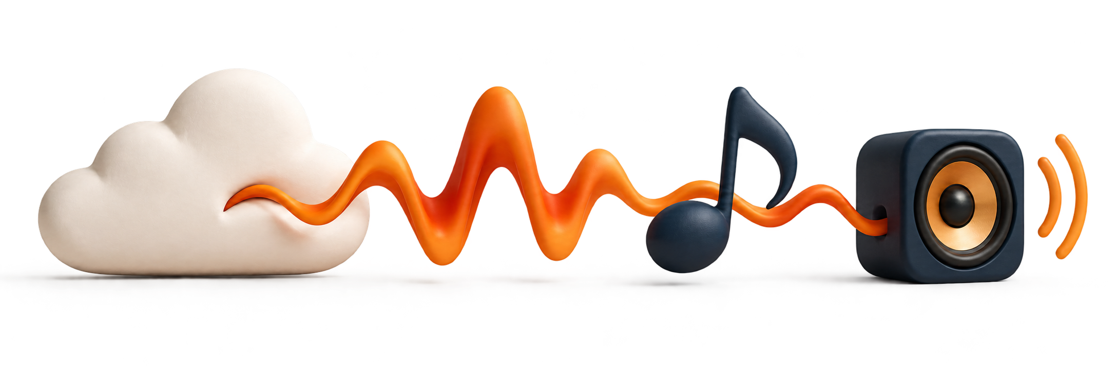 Cloud, audio waveform and speaker for independent music promotion
