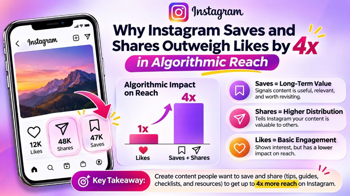 Why Instagram Saves and Shares Outweigh Likes by 4x in Algorithmic Reach