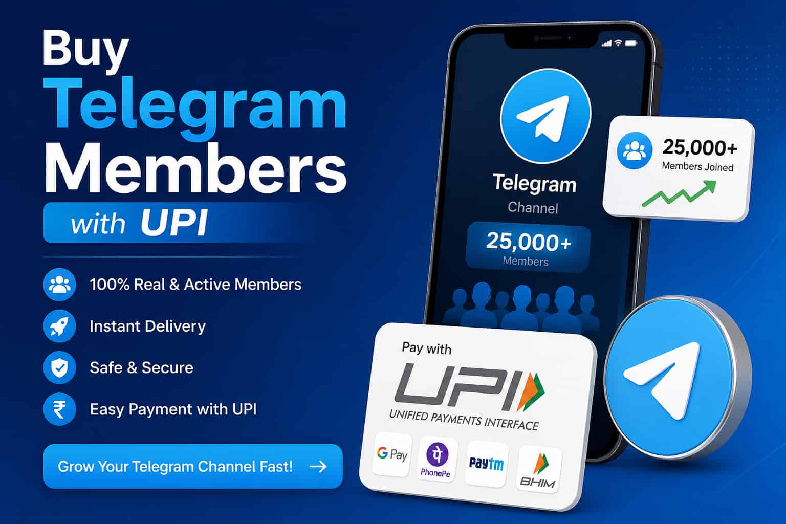 Buy Telegram Members with UPI