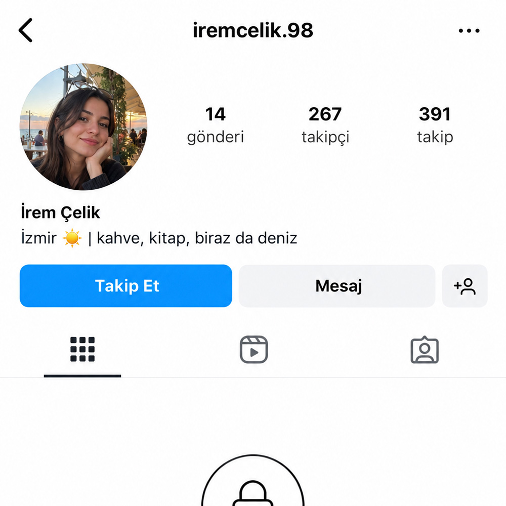 Takipçi profili ekran görüntüsü