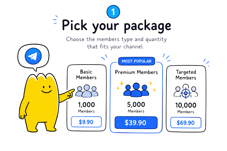 Pick your Telegram members package