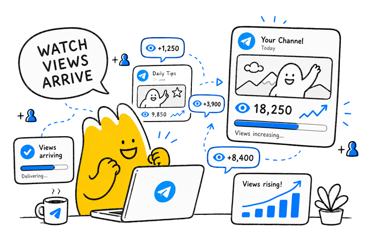 Watch Telegram views arrive