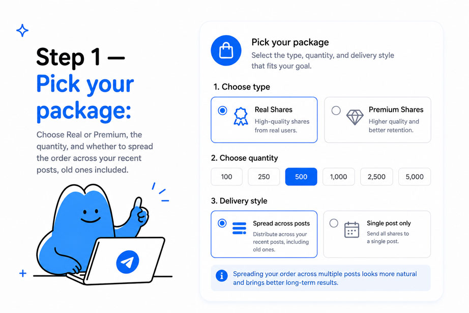 Pick your Telegram post share package