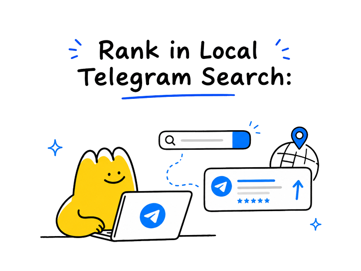 Rank in local Telegram search with targeted members