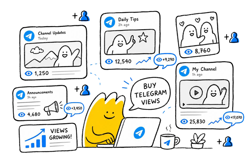 Buy Telegram Views Illustration