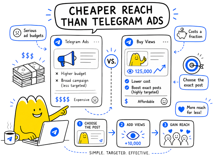 Cheaper reach than Telegram ads