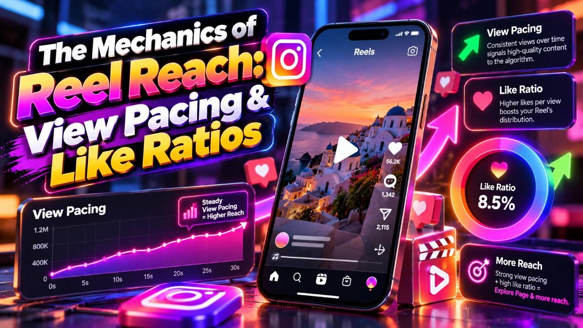 The Mechanics of Reel Reach: View Pacing & Like Ratios