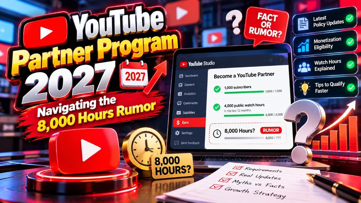 YouTube Partner Program 2027: Navigating the 8,000 Hours Rumor