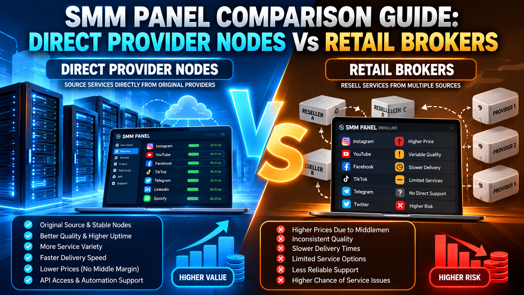 SMM Panel Comparison Guide: Direct Provider Nodes Vs Retail Brokers