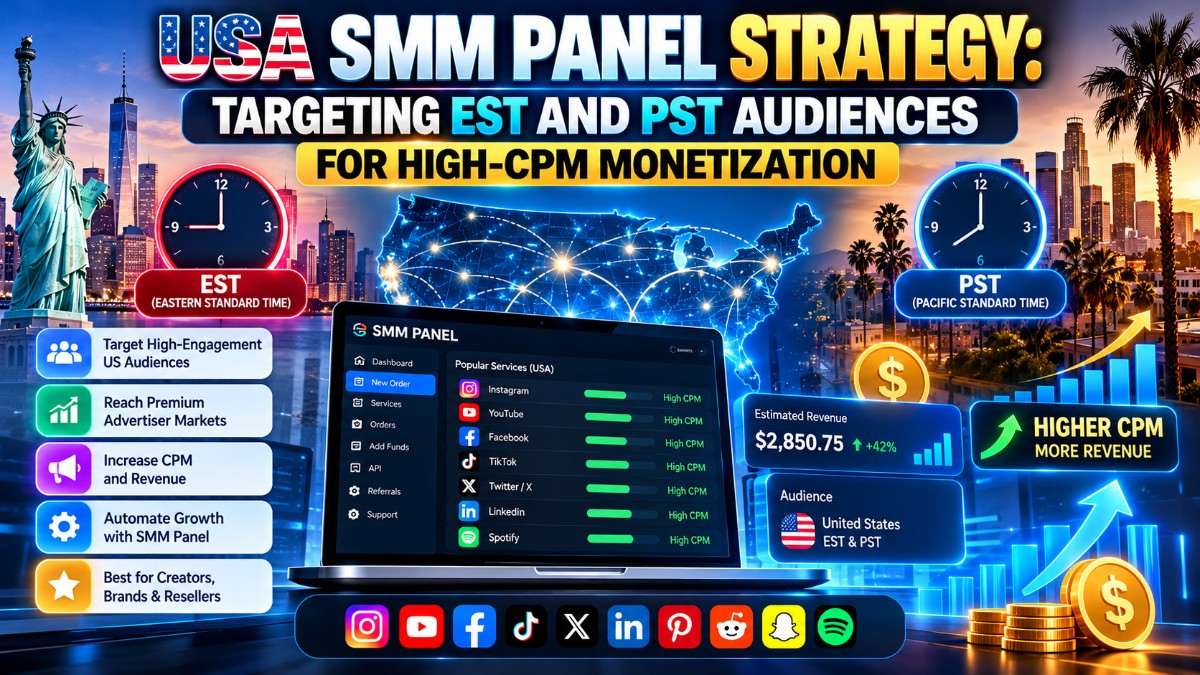 USA SMM Panel Strategy: Targeting EST And PST Audiences For High-CPM Monetization