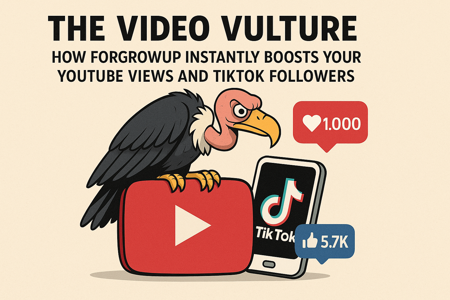 The Video Vulture: How ForGrowUp Instantly Boosts Your YouTube Views and TikTok Followers