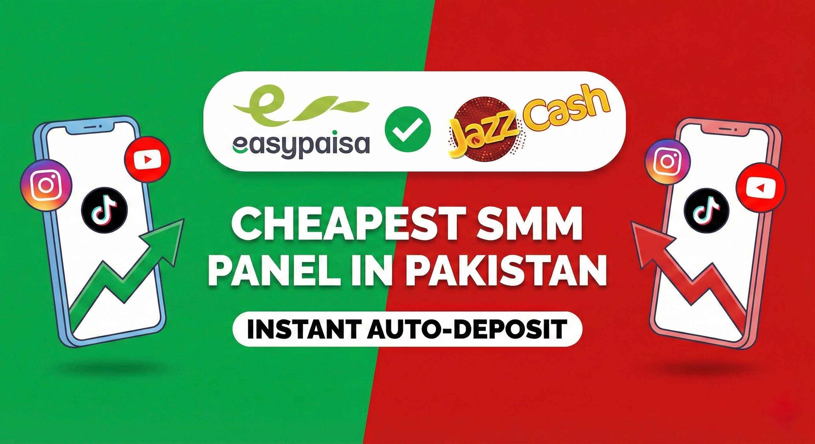 Cheapest SMM Panel in Pakistan accepting Easypaisa and JazzCash for instant deposit