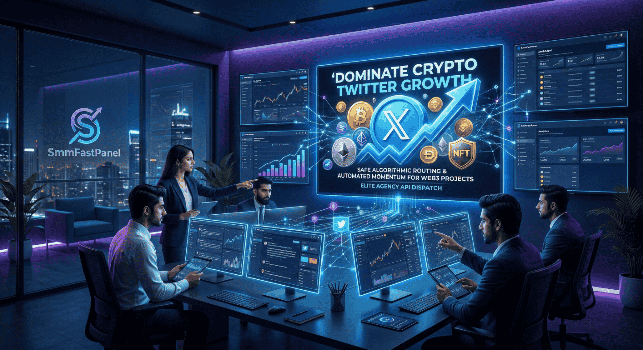 SmmFastPanel control room displaying Crypto Twitter growth analytics, Web3 algorithmic routing, and automated API momentum for token launches.